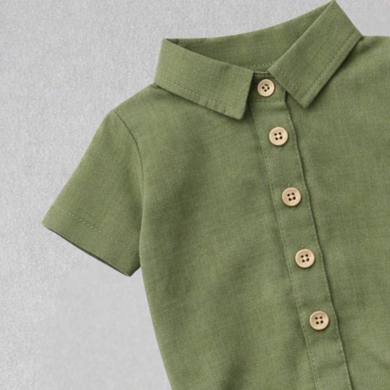 Body de bebé de algodón cómodo verde musgo