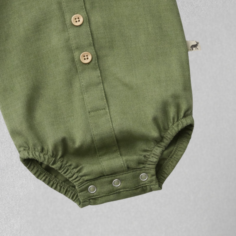 Body de bebé de algodón cómodo verde musgo