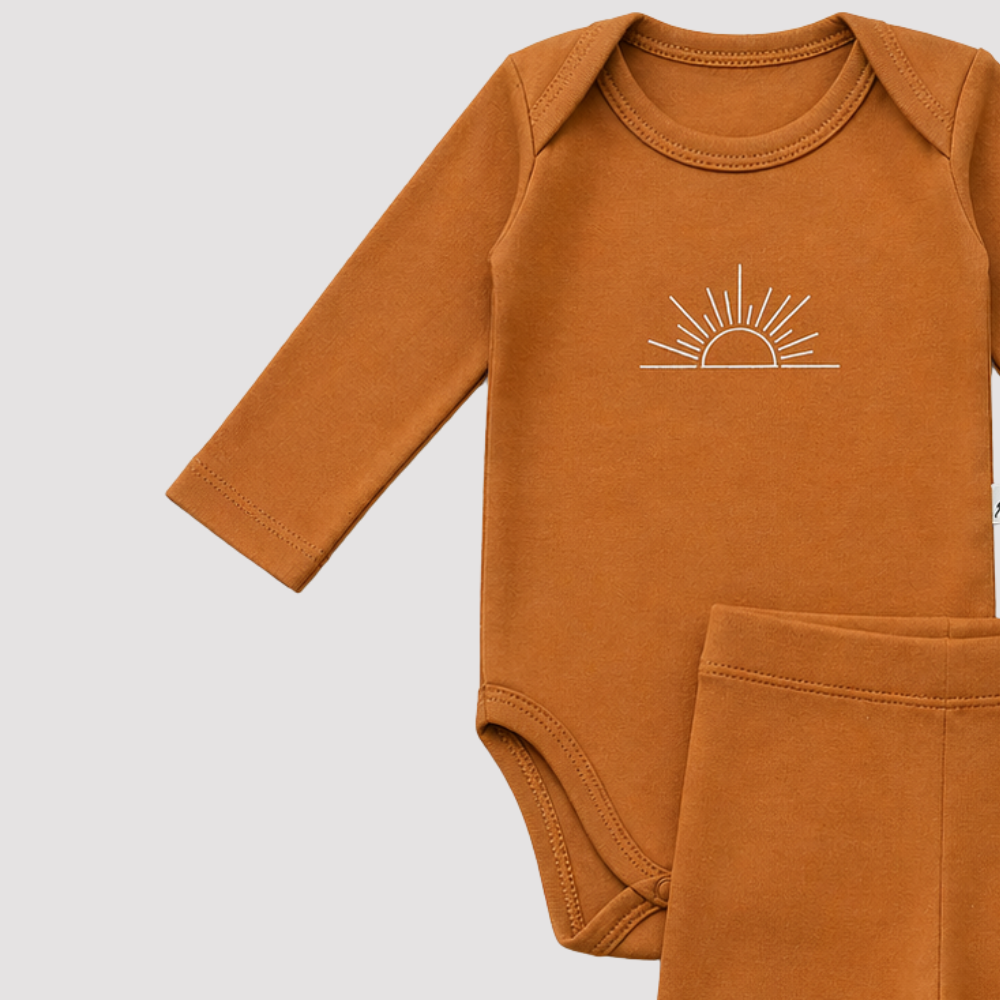 Conjunto Orgânic Algodão Raio de Sol Mostarda