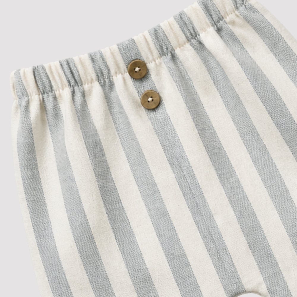 Calça Bebê Beach Linho Listrado Blue