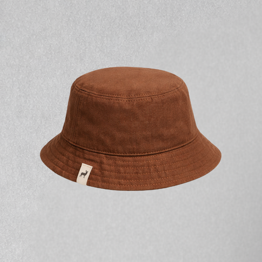 Chapeu de Sol Infantil Bebê Bucket Linho ocre