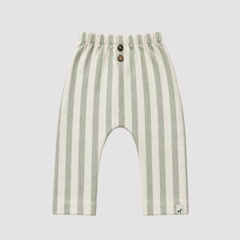 Calça Bebê Beach Linho Listrado Green