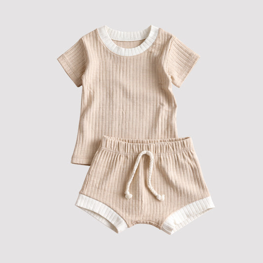 Conjunto Bebê Canelado Vintage Caqui