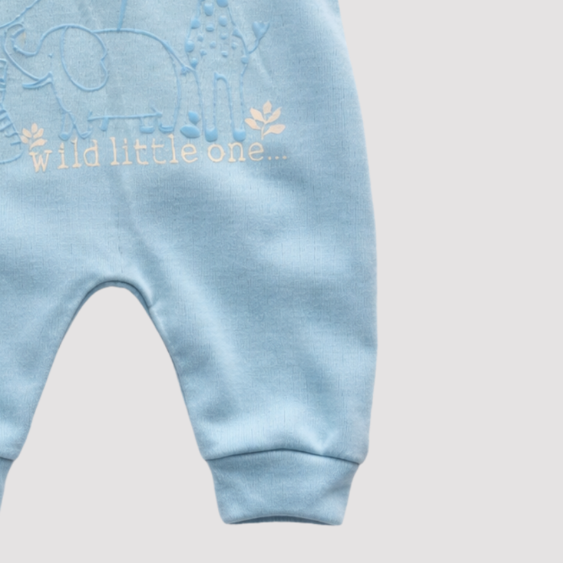 Conjunto Jardineira + Body Safari Azul