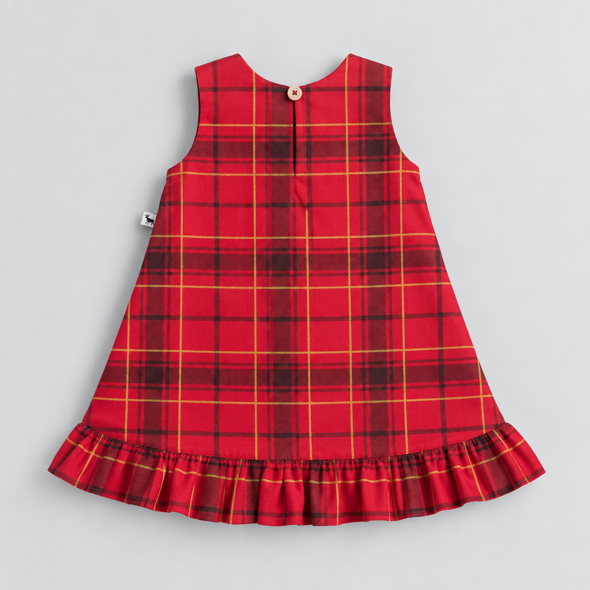 Vestido Infantil Algodão Petite Natal Xadrez Red