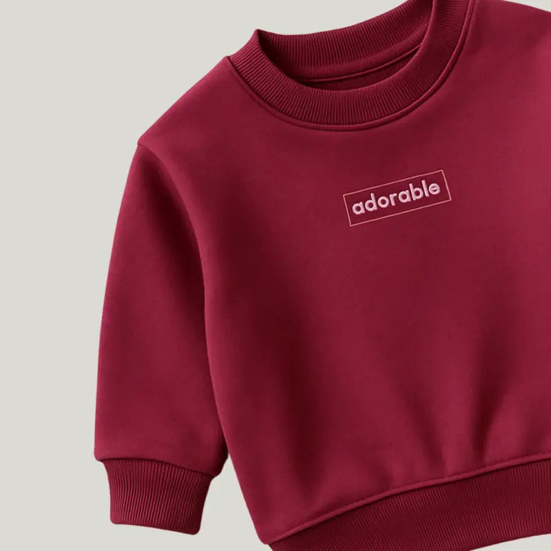 Conjunto Bebê Moletom Comfy Adorable Bordo
