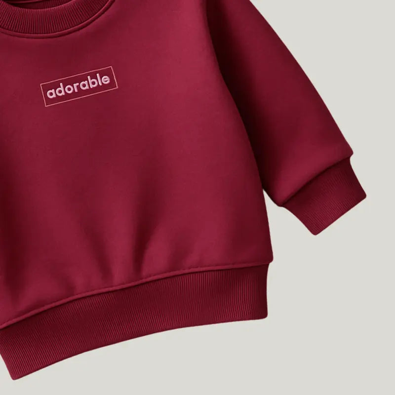 Conjunto Bebê Moletom Comfy Adorable Bordo