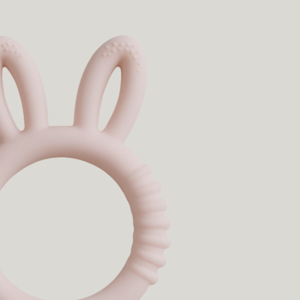 Mordedor Bebê Silicone Calmante Rabbit Rose