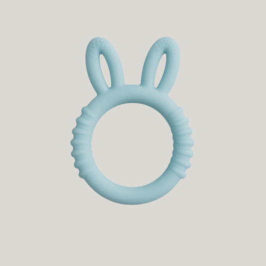 Mordedor Bebê Silicone Calmante Rabbit Azul