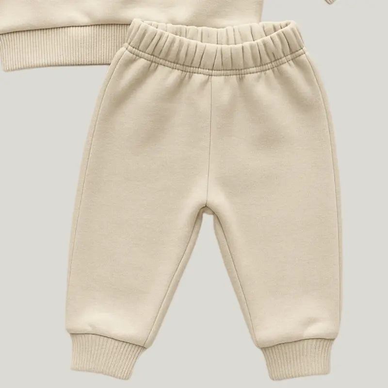 Conjunto Bebê Moletom Peluciado Comfy Bear Bege