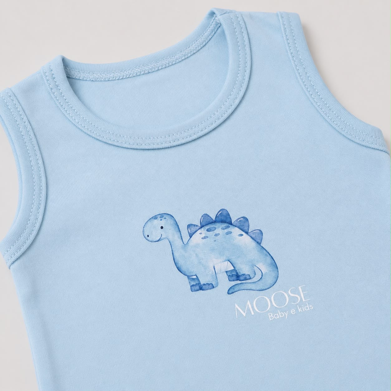 Body Regata Algodão Dino Blue