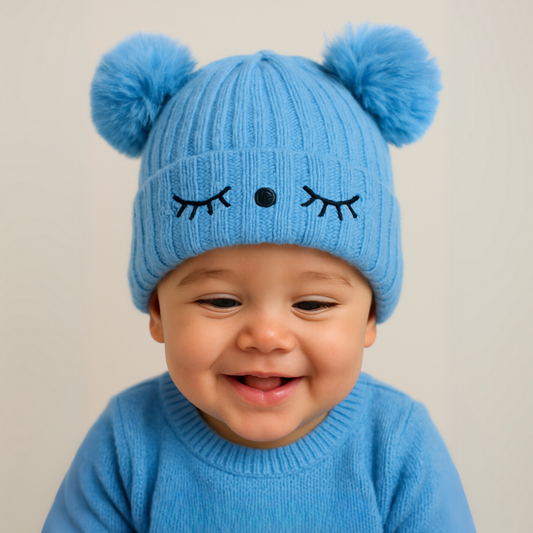 Touca bebê Tricot Cut Blue