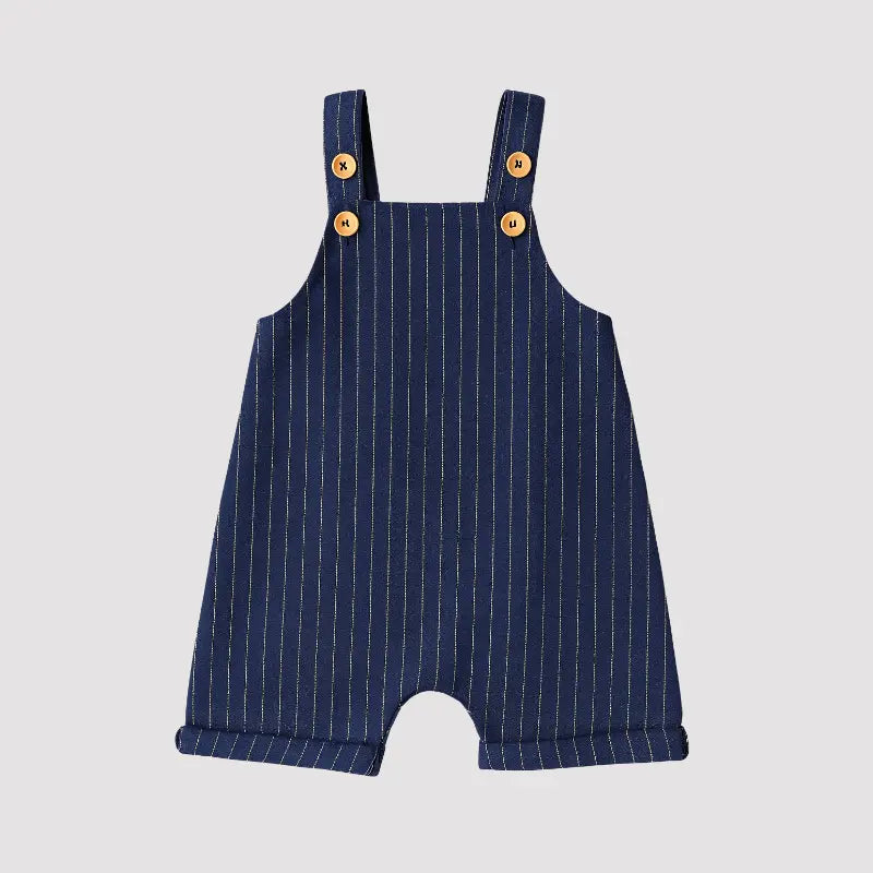 Jardineira Bebê Leif Listras Marinho