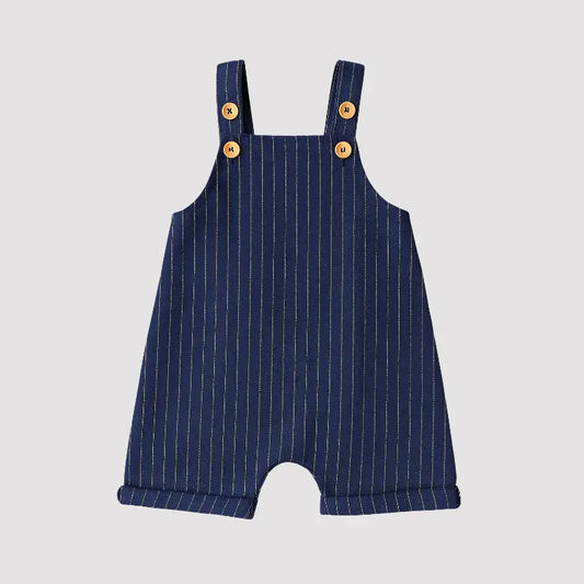 Jardineira Bebê Leif Listras Marinho