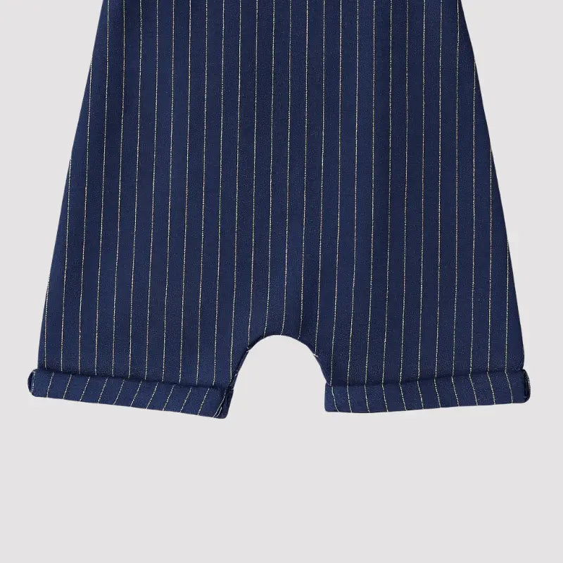 Jardineira Bebê Leif Listras Marinho