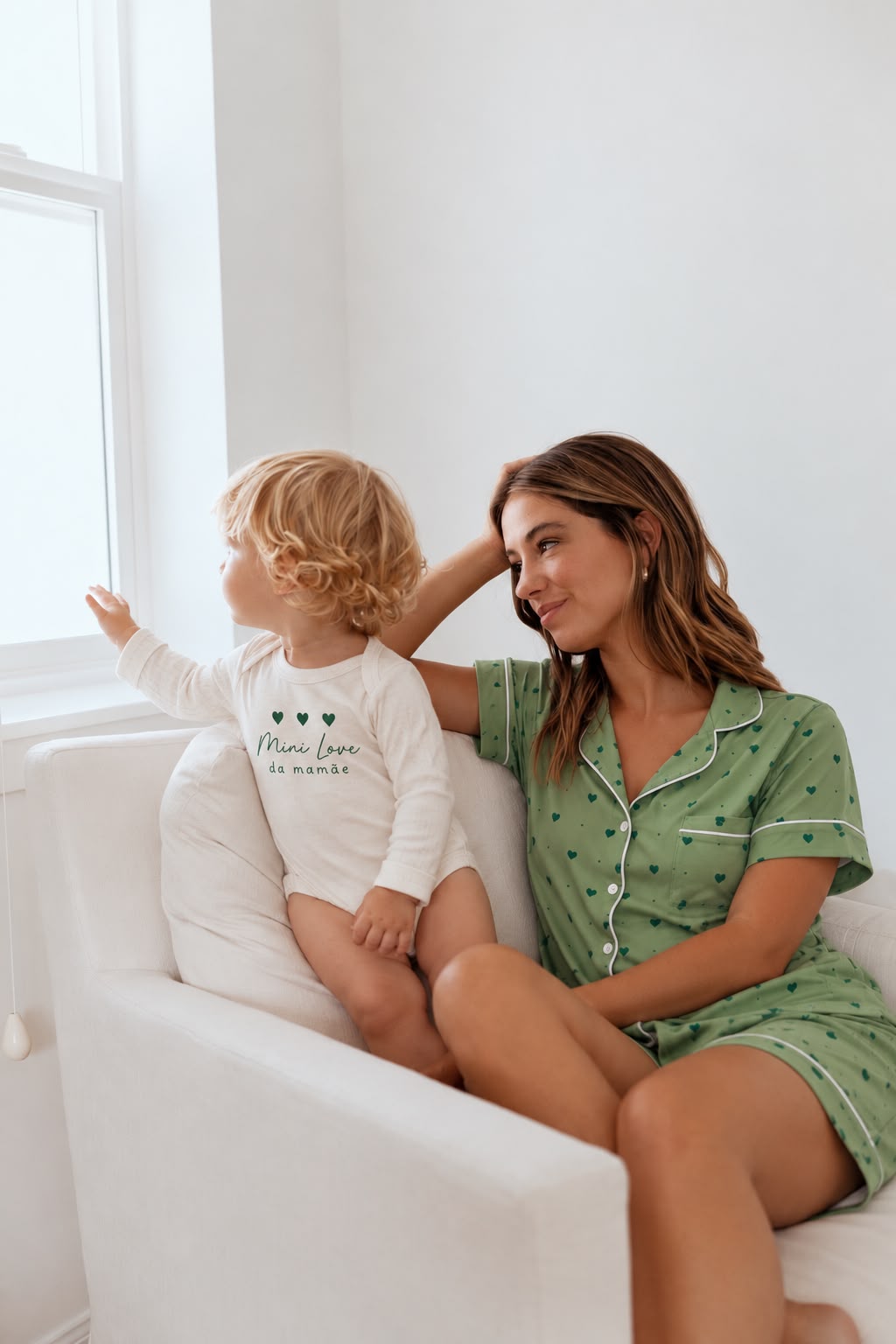 Pijama Feminino Curto Aberto Margot Amour Verde