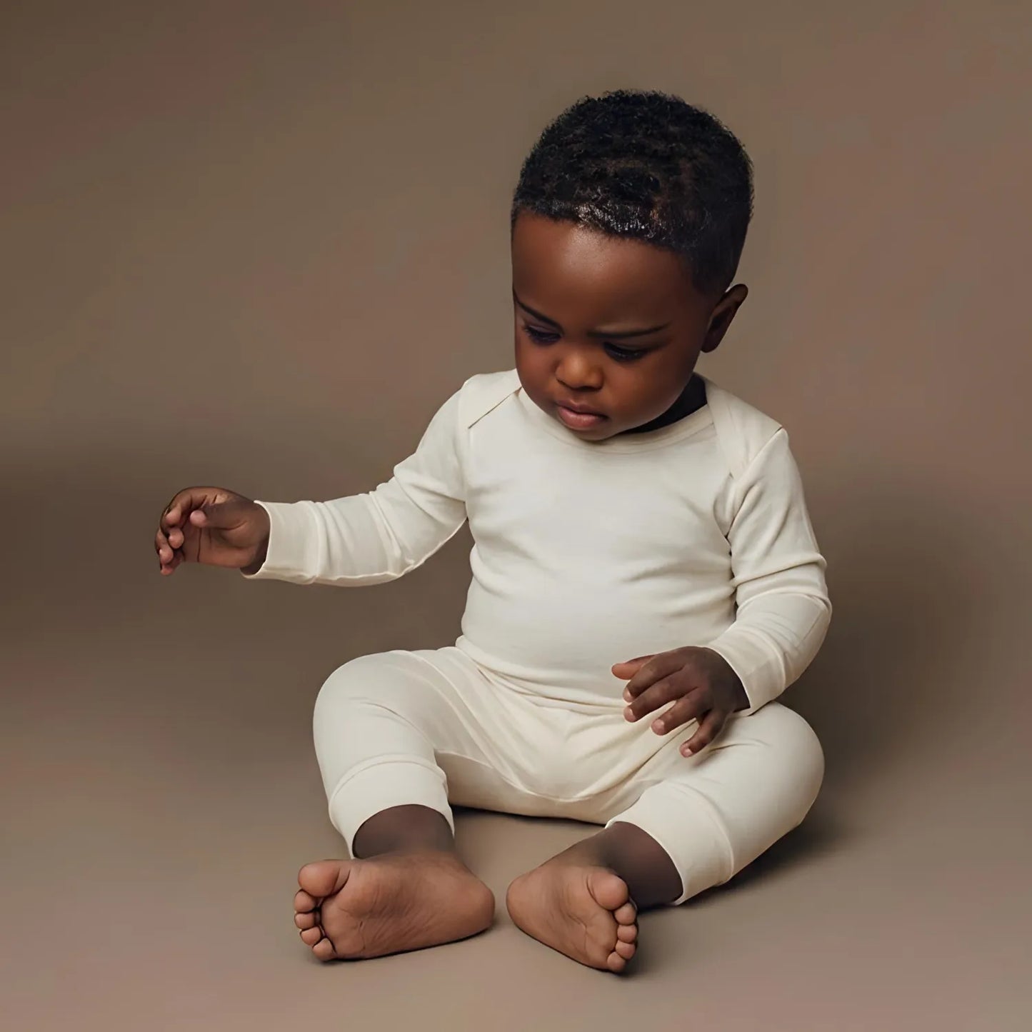 Conjunto Bebê Algodão Organic Longo Off White