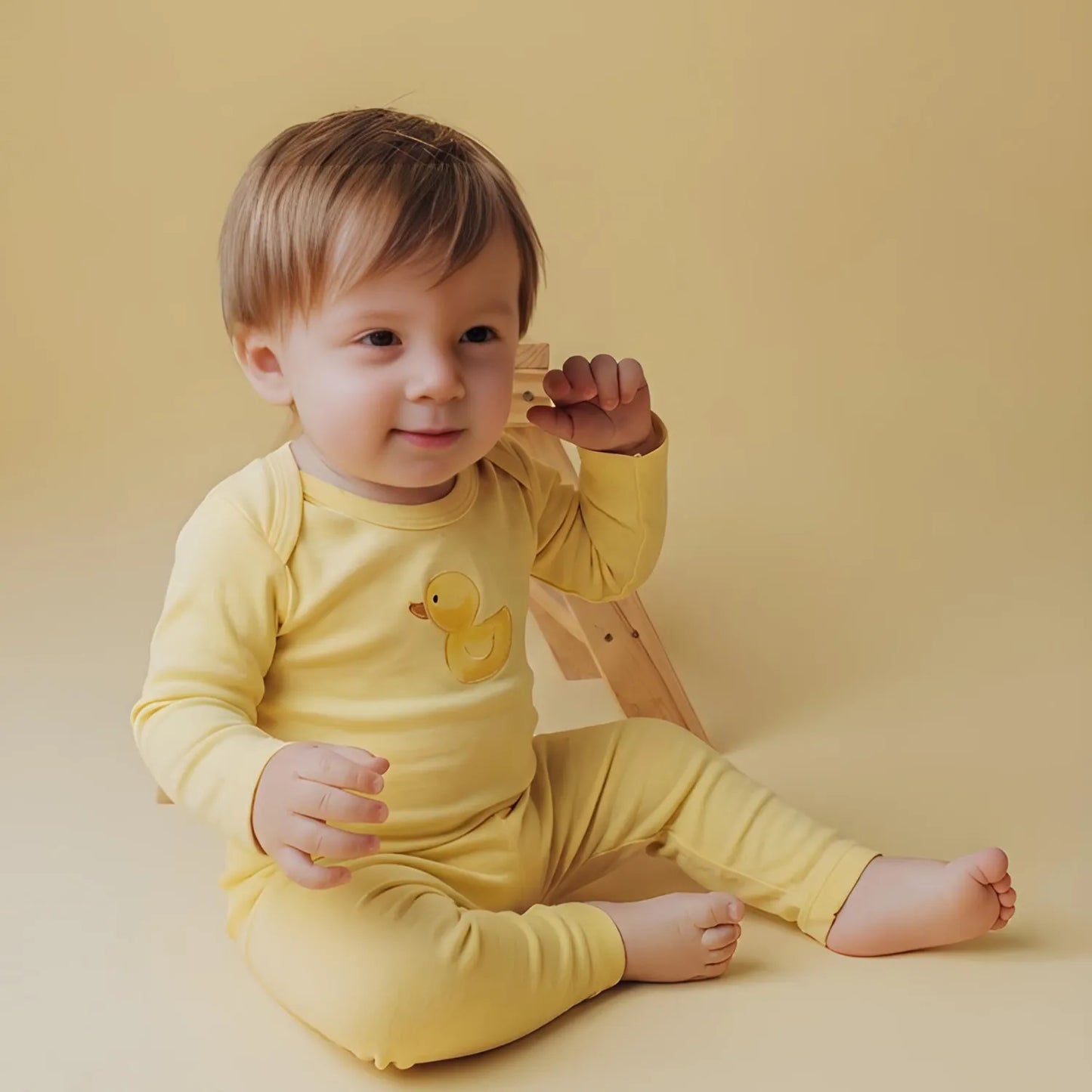 Conjunto Orgânic Patinho Algodão Yelow