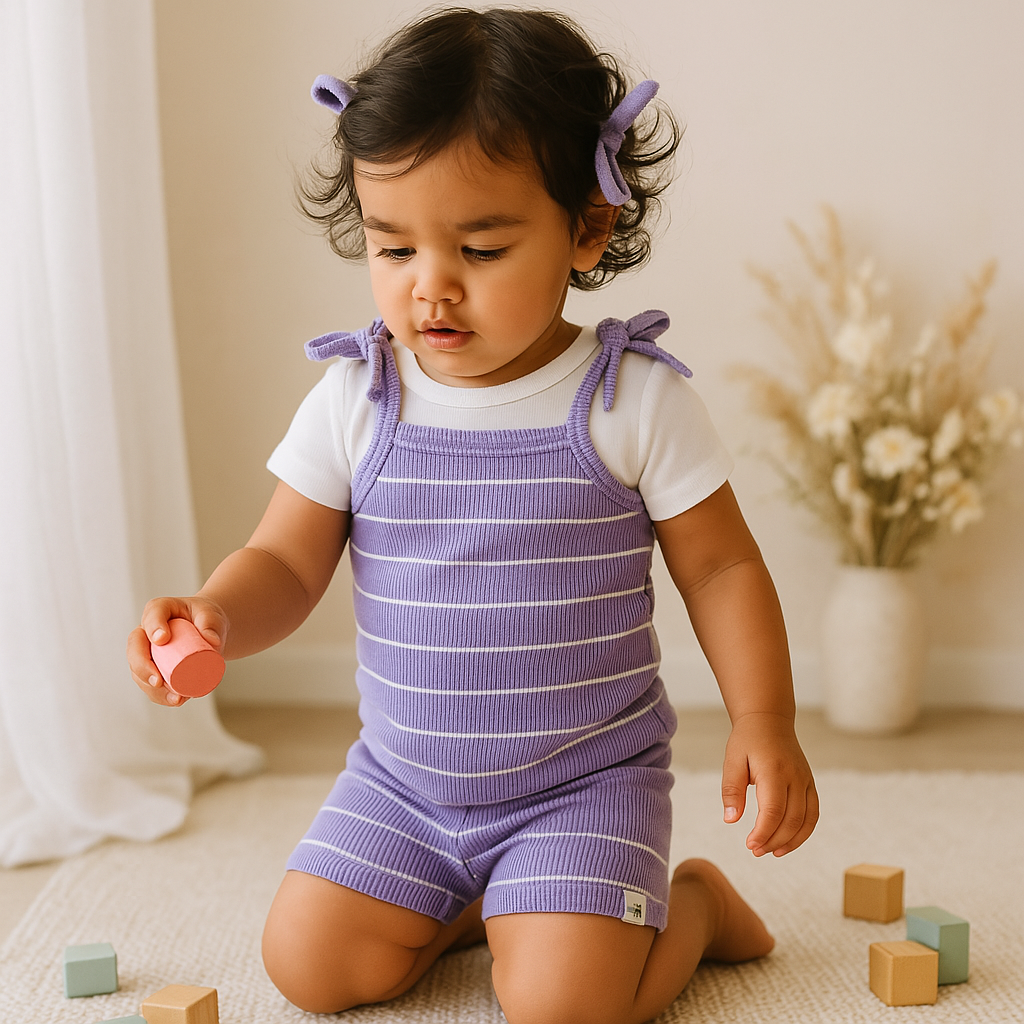 Conjunto Bebe Menina Ciclista Lavanda