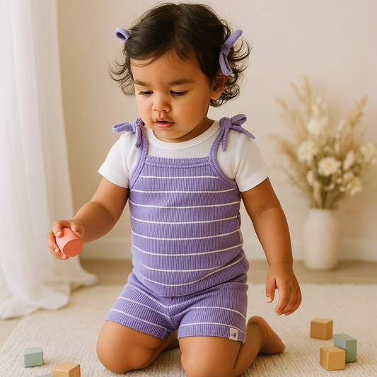 Conjunto Bebe Menina Ciclista Lavanda