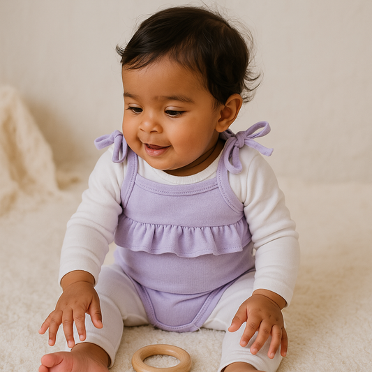 Body Bebê Menina Babado Lilás