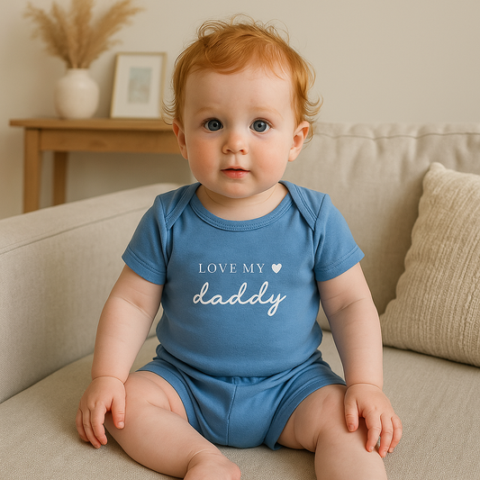 Conjunto Bebe Curto Love Daddy Azul