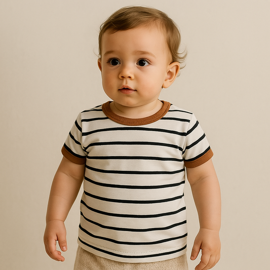 Camisa Bebê Confort Listrado Off White