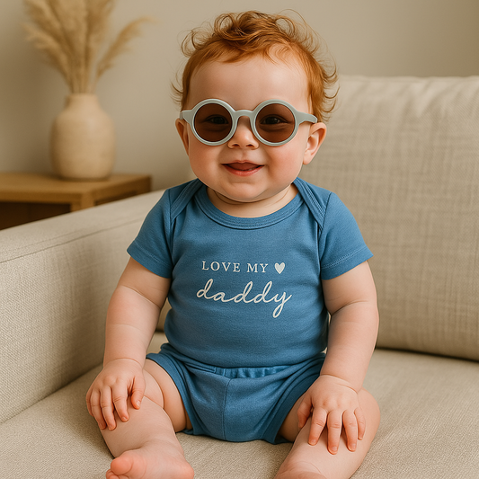 Óculos de Sol para Bebe Retrô Redondo Off White com Proteção Uv