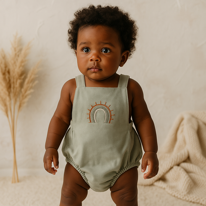 Romper Bebê Rainbow Cinza