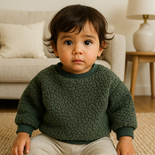Casaco Bebê Pelucia Teddy Verde Musgo