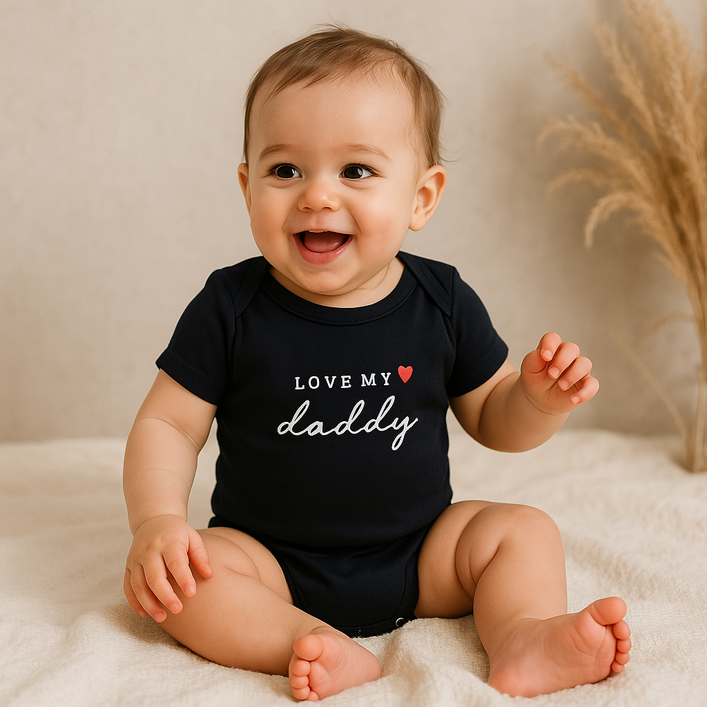 Body Bebê Curto Love Daddy Black