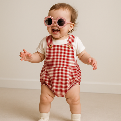 Óculos De Sol Para Bebe Retrô Flowers Rose Proteção Uv