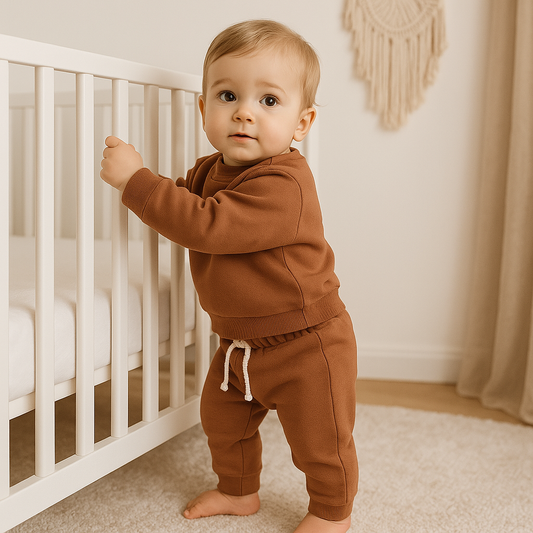 Conjunto Bebê Moletom Comfy Terra Cota