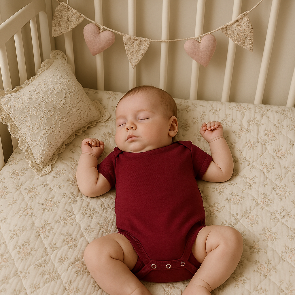 Body Bebê Organic Bordo Curto