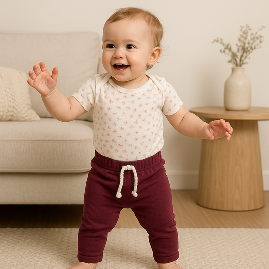 Body Bebê Floral Rosa