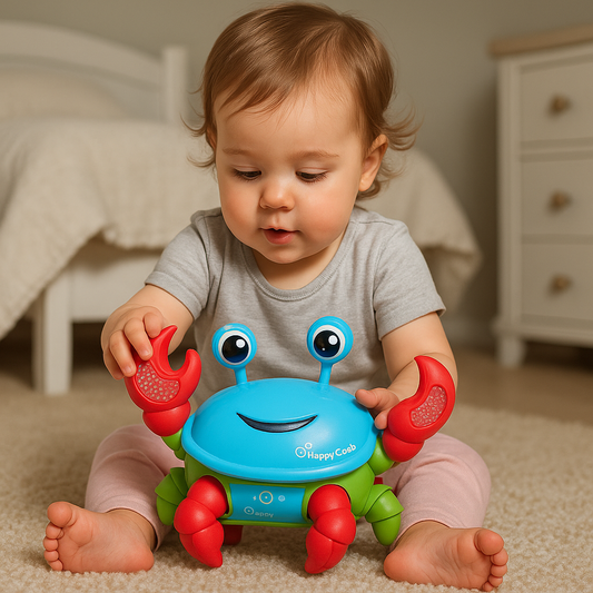 Brinquedo Caranguejo Siri Fujão Dançante Com Led E Musica Azul