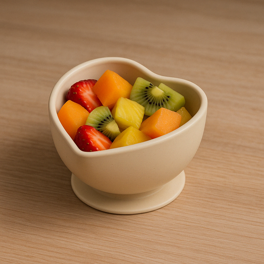 Bowl Tigela Silicone Com Ventosa Meu Primeiro Papa Bege