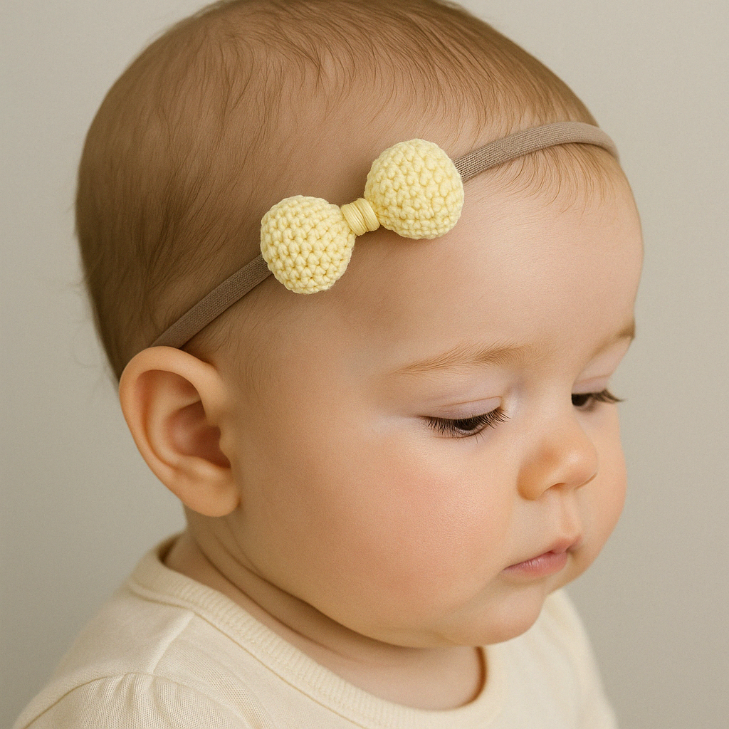 Faixa Laço Bebê Amarelo Aurora