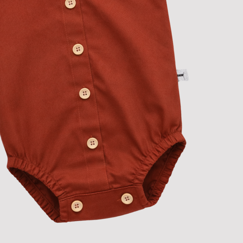 Body Bebê Social Algodão Terracota