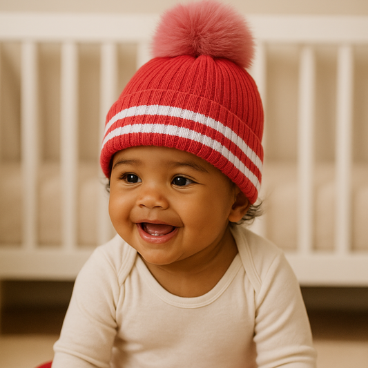Touca Bebê Menina Tricot Vintage All Rosa