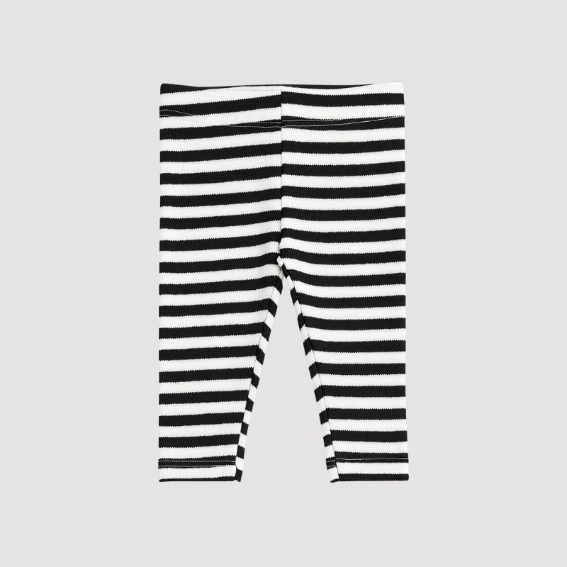 Pantalones de bebé de rayas negras suaves
