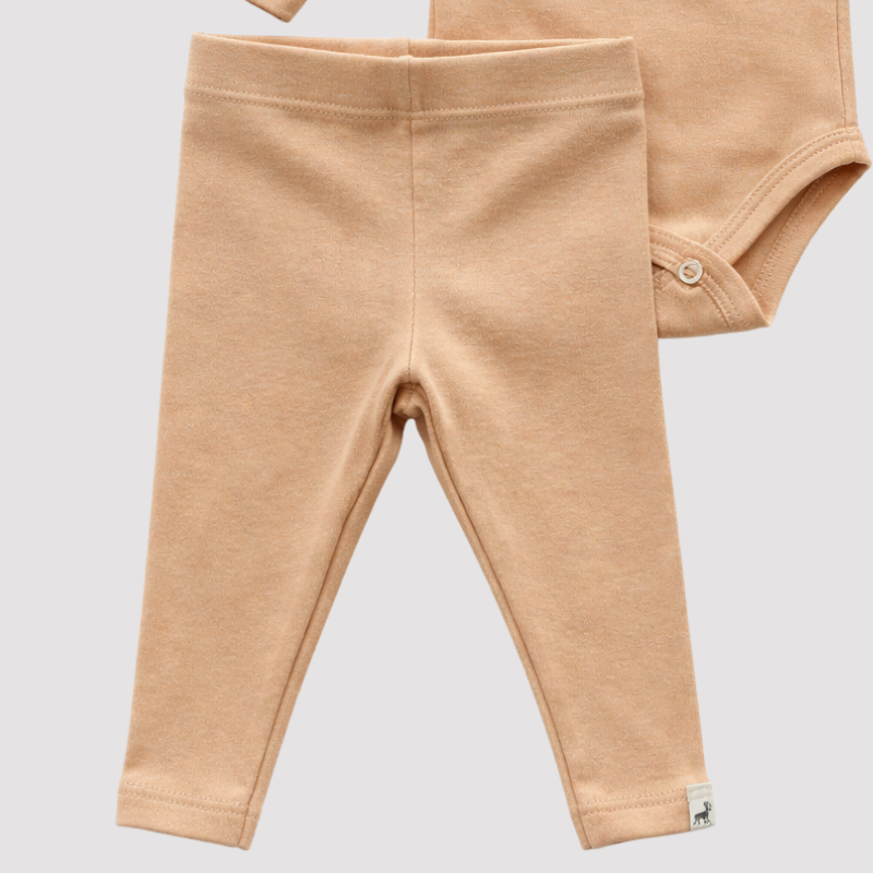 Conjunto Bebê Algodão Organic buttons longo Bege