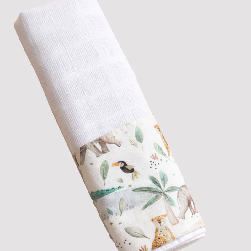 Paninho de Boca Bebê Algodão Safari Party