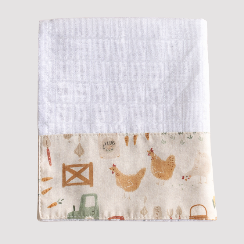 Paninho de Boca Bebê Algodão Fazendinha