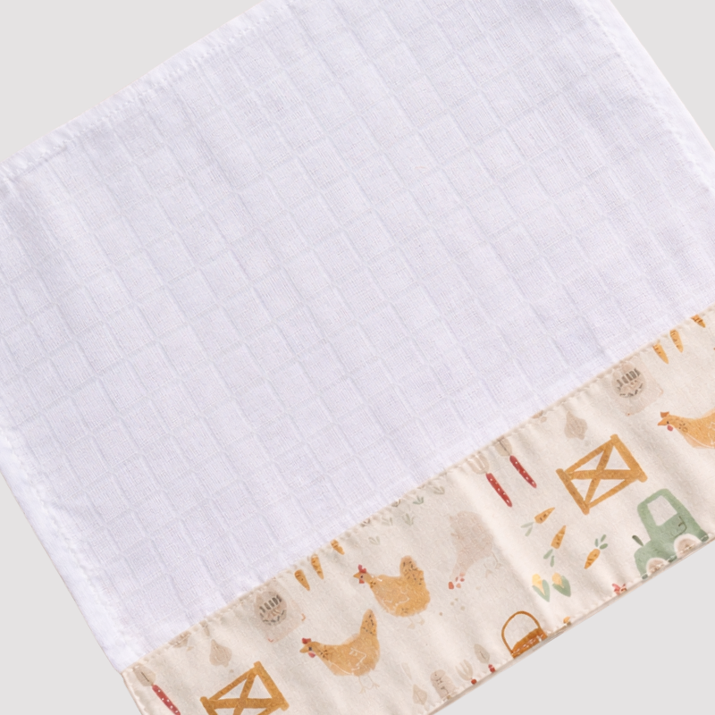 Paninho de Boca Bebê Algodão Fazendinha