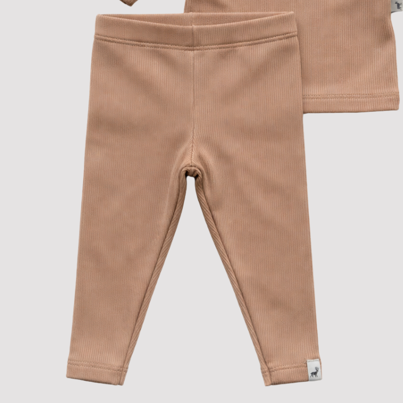 Conjunto Bebê Canelado Termico Buttons Bege