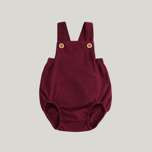 Romper Bebê Tradicional Linho Bordo