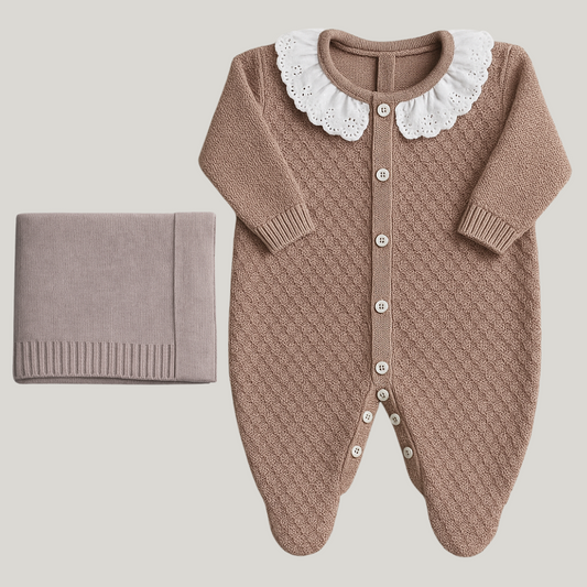 Kit Saída Maternidade Menina Tricot 2 Peças Clementine