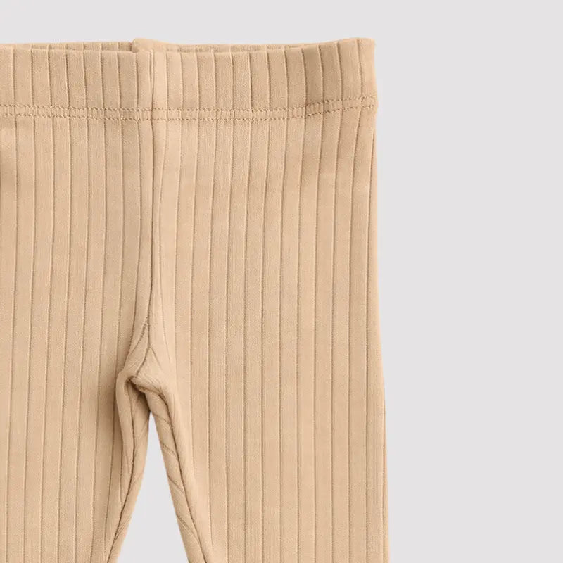 Calça Bebê Canelado Bege