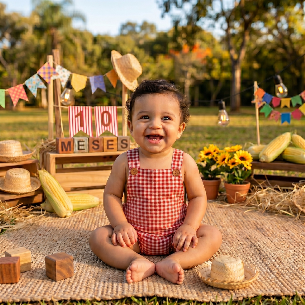 Red Chess Baby Romper